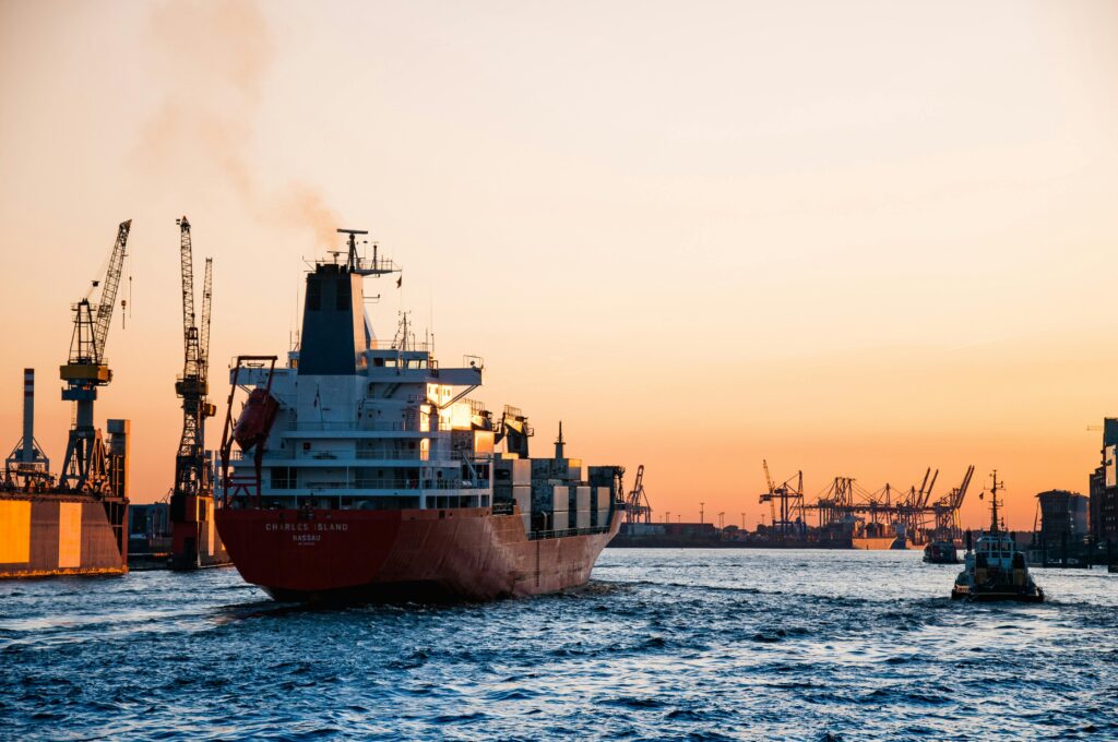 A ship at the sea- a crucial component of export logistics